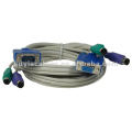 VGA monitor LCD PS2 KVM Cable para ratón de teclado 5 pies Hombre a hembra